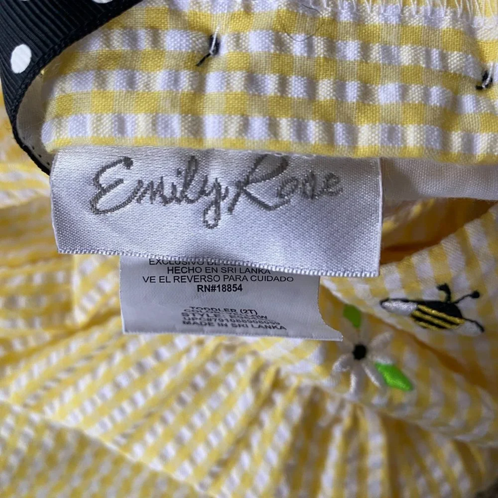 Emily Rose girls 2T yellow and black bee daisy sleeveless sundress